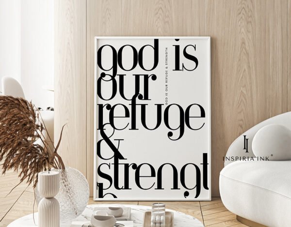 God Is Our Refuge white frame